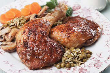 Roasted chicken legs