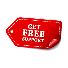 Get Free Support Red Vector Icon Design