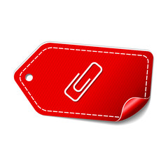 Paper Clip Red Vector Icon Design
