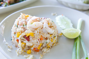 Fried rice with big shrimps, Thai food