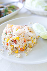Fried rice with big shrimps, Thai food