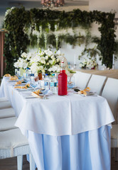 table set for wedding or another catered event dinner