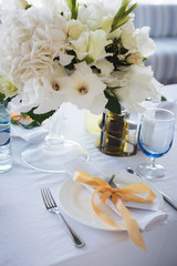 table set for wedding or another catered event dinner