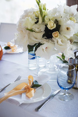 table set for wedding or another catered event dinner