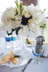 table set for wedding or another catered event dinner
