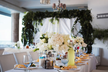 table set for wedding or another catered event dinner