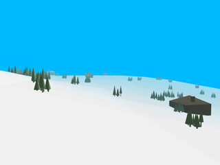 Low poly retro style frozen land
