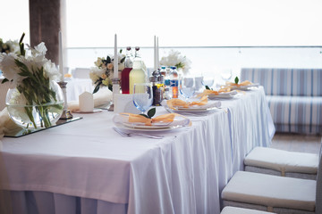 table set for wedding or another catered event dinner