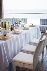 table set for wedding or another catered event dinner