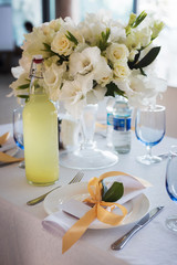 table set for wedding or another catered event dinner