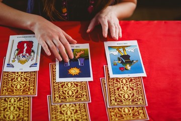 Fortune teller using tarot cards