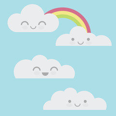 Few cloud in the sky with face expression