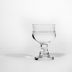 glass isolated on white with water