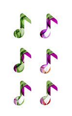 Set of abstract music note icon, business logotype concepts