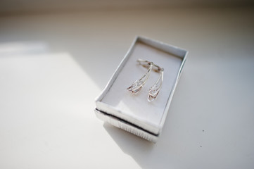 wedding earrings in box