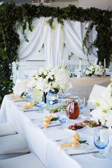 table set for wedding or another catered event dinner