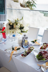 table set for wedding or another catered event dinner