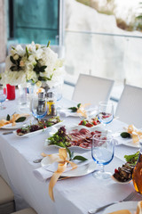 table set for wedding or another catered event dinner