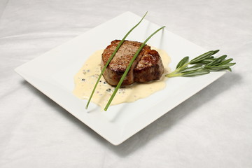 Steak with dressing