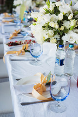 table set for wedding or another catered event dinner