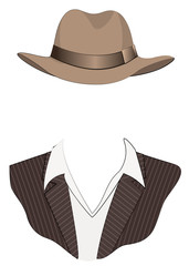 Vector template with hat for man's portrait