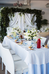 table set for wedding or another catered event dinner