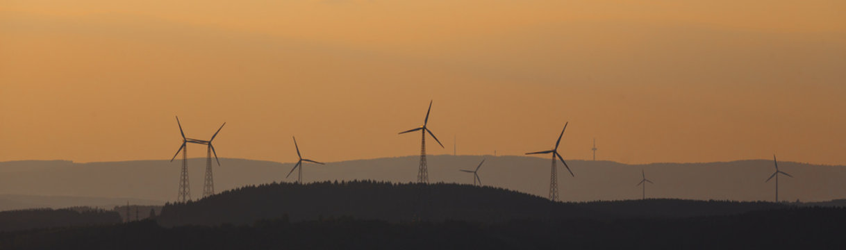 german windraeder panorama in the evening