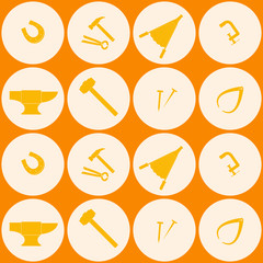 Fototapeta premium Seamless background with blacksmith tools for your design