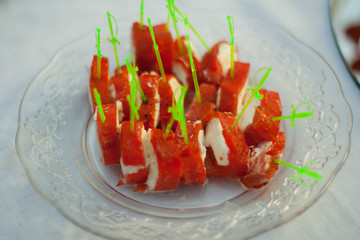 Elegant table preparation with healthy finger foods
