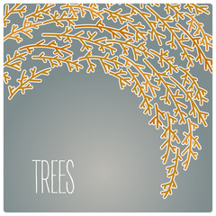 Flying tree , card vector illustration background