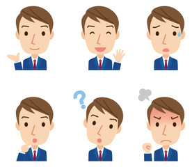 ビジネスマン　男性　表情セット