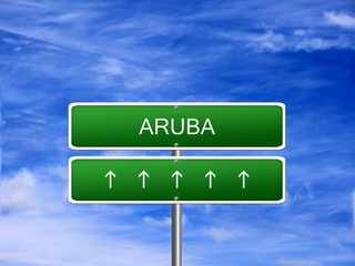 Aruba welcome travel landmark landscape map tourism immigration refugees migrant business. - 91641398