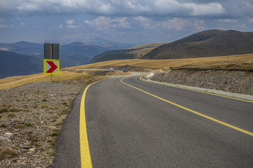 high mountain curve road