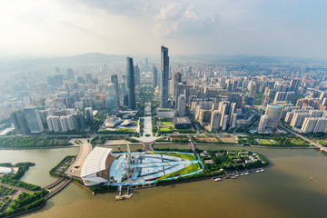 Fototapeta na wymiar panorama of skyscrapers and a river