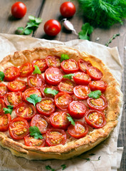 Tomatoes and cheese tart
