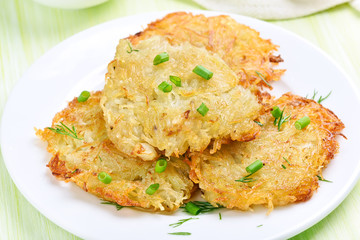 Potato pancakes with green onion