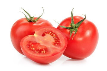 Tomatoes isolated on white