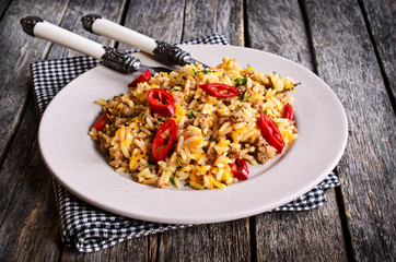 Rice with minced meat