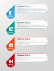 Modern 3D folded paper infographics options banner.