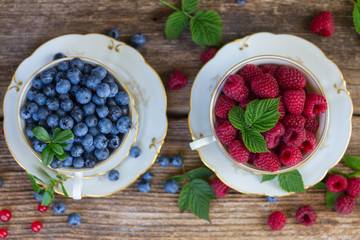 fresh raspberry and blueberry