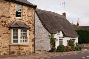 Fototapeta na wymiar Traditional cottage stone house in the Midlands, United Kingdom