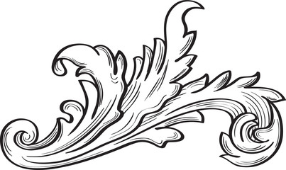 Acanthus scroll fine leaf