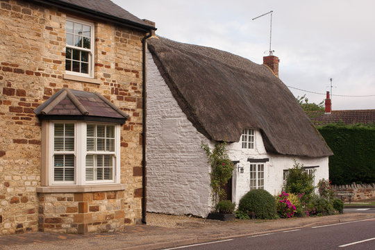 Traditional cottage stone house in the Midlands, United Kingdom