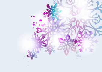 Transparent snowflake christmas card background