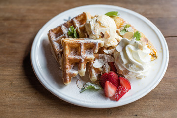 Strawberry Banana Waffle
