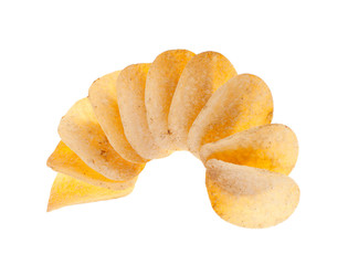 potato chips on a white background