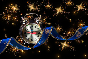 round-the-clock and delicate blue ribbon against the background © Germanova Antonina