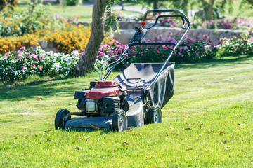 Modern gasoline lawn mower