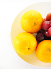 Close up group of fruit, isolated on white.