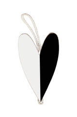 heart is black and white with rope isolated